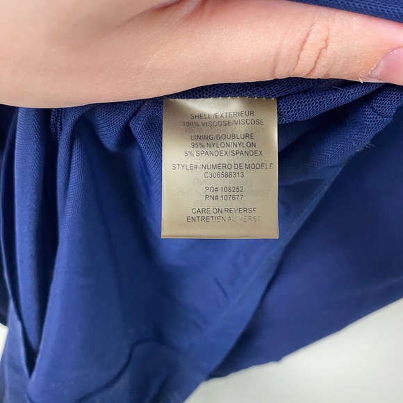 Alice + Olivia Brentan Blouson Ruched Skirt Dress‎ Navy Size Small - Picture 9 of 9